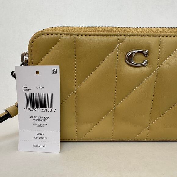 COACH CM531 GREY BLUE QUILTED PILLOW LEATHER KIRA C/B - Picture 5 of 9